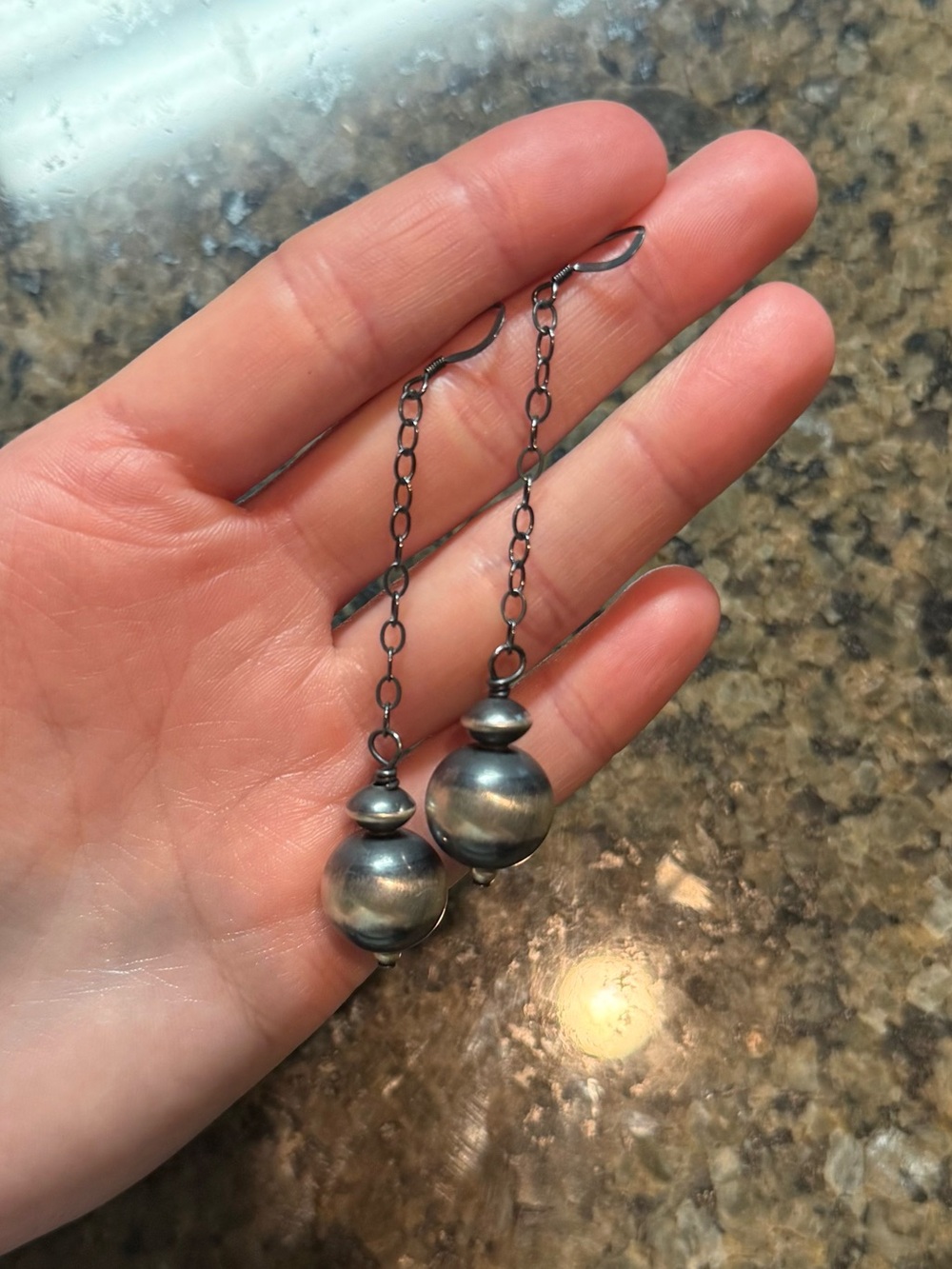 Sterling silver pearl drop earrings
